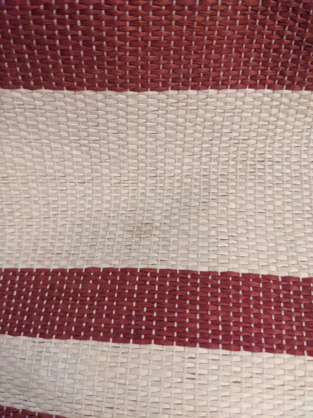 Striped Red and Cream Canvas Beach Bag | Striped Oversized Tote